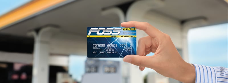 Foss National Leasing fleet card for fuel and maintenance tracking.